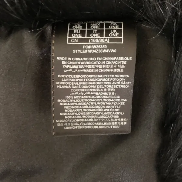 Guess Faux Fur Keyhole Scarf Black - Image 4