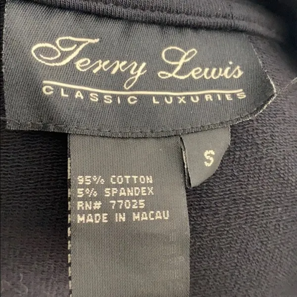 Terry Lewis Classic Luxuries Tunic Womens Size S Black Quarter Zip Cotton Sporty - Image 6