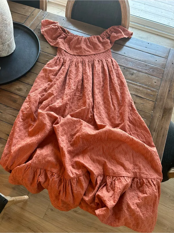 Rylee + Cru Gia Women’s Cotton Floral Burnt Orange Dress S - Image 6