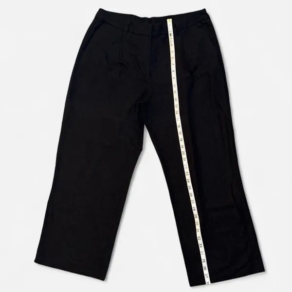 Old Navy Taylor Wide Leg Trouser Black Linen Pant, size Large PETITE - Image 6