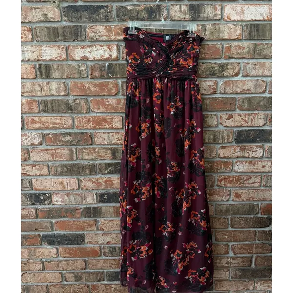 RU Apparel Strapless Dark Floral Maxi Size Small Romantic Dark Whimsy Y2K - Image 5