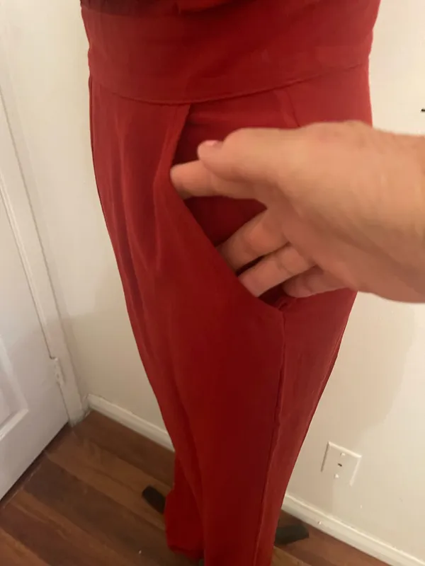Flynn Skye Brick Red High Neck Halter Jumpsuit. Size Small - Image 7