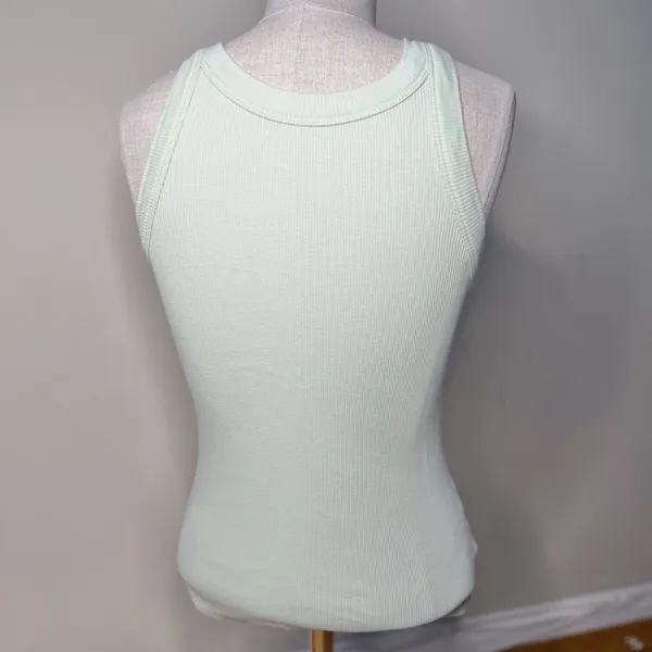 Reformation Tasha Tank Green S EUC Rib Knit Spring Summer Old Money Clean Girl - Image 2