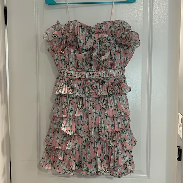 AMUR Floral Ruffle Mini Dress - Image 7