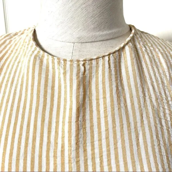 Zara yellow and white striped short sleeve crop top - Image 6