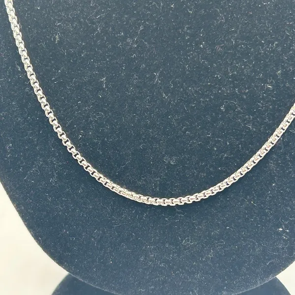Mens Real Silver Box Chain 22 Inch Plated Stainless Steel Waterproof New - Image 2