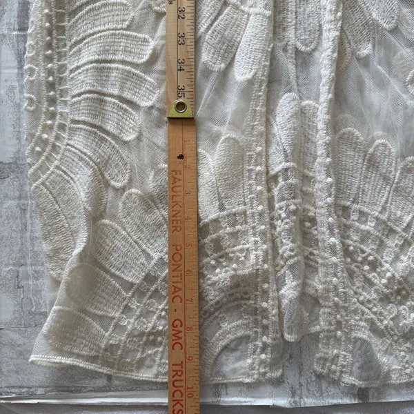 Rebellion Again Ivory Lace Bohemian Floral Mandala Embroidery Kimono Duster S - Image 8