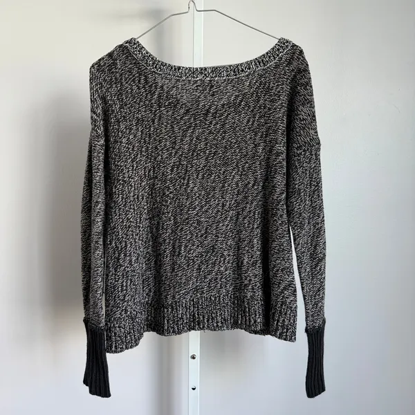 American Eagle Outfitters Sweater Knit Black White‎ sz M Preppy Casual - Image 6