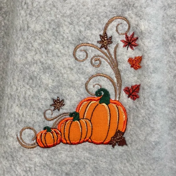 Vintage Tri-Mountain Fleece Vest Women's Size 3XL Beige Pumpkin Embroidered Fall - Image 3