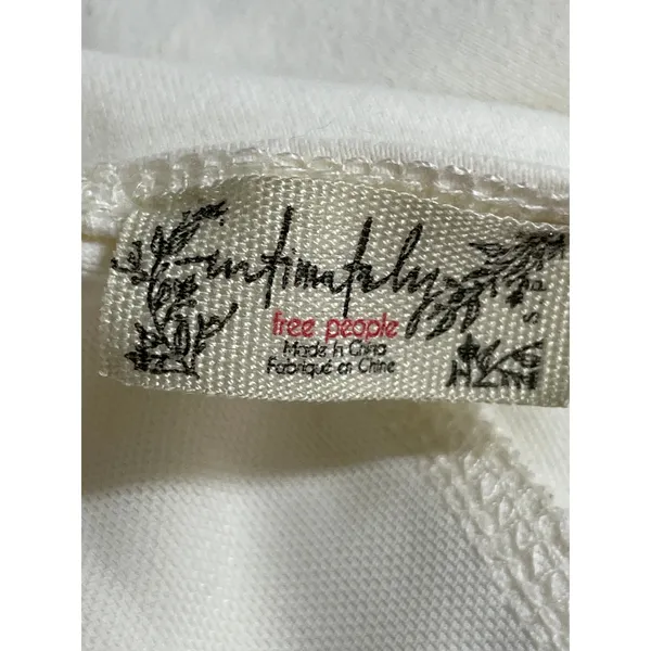 Free People Intimately Ivory Cap Sleeve Deep V Neck Open Back Y2k Crop Top Sz S - Image 5