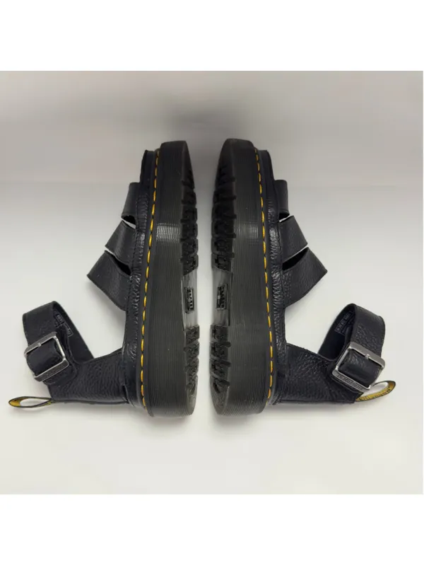 Dr. Martens Clarissa II Quad Milled Nappa Leather Platform Sandals Black Size 5L - Image 9