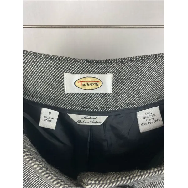 Talbots 100% Wool Black & Gray Thin Striped Trouser Pants 8 - Image 5