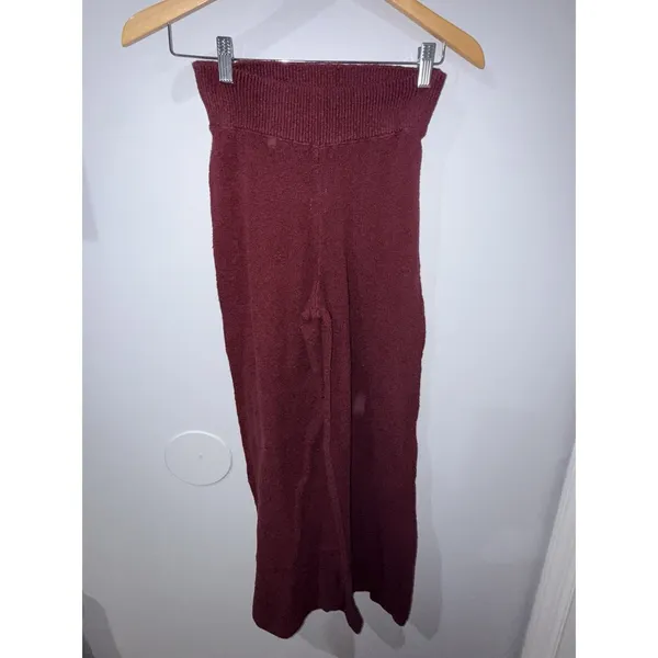Free People‎ Women's Around The Clock Knit Sweater Pants Set Maroon Size XS H - Image 9