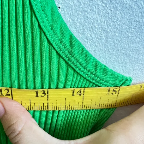 Aerie Green Ribbed Tank Top Casual Minimalist Soft Girl Athleisure Large‎ - Image 6