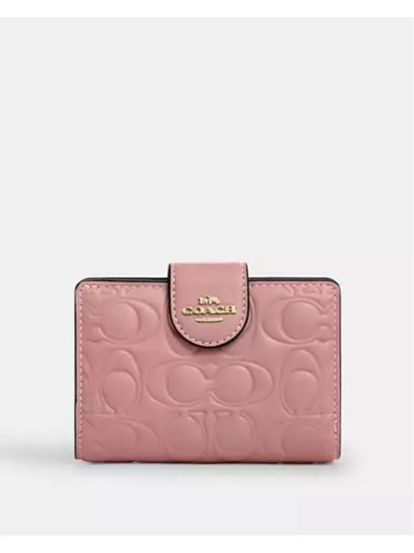 NEW Coach Signature Leather Medium Corner Zip Wallet Pink Petal CZ341 NWT - Image 2
