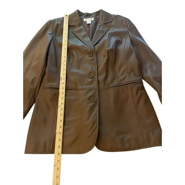 Preston & York Women’s Lambskin Leather Jacket Brown Size L - Image 6