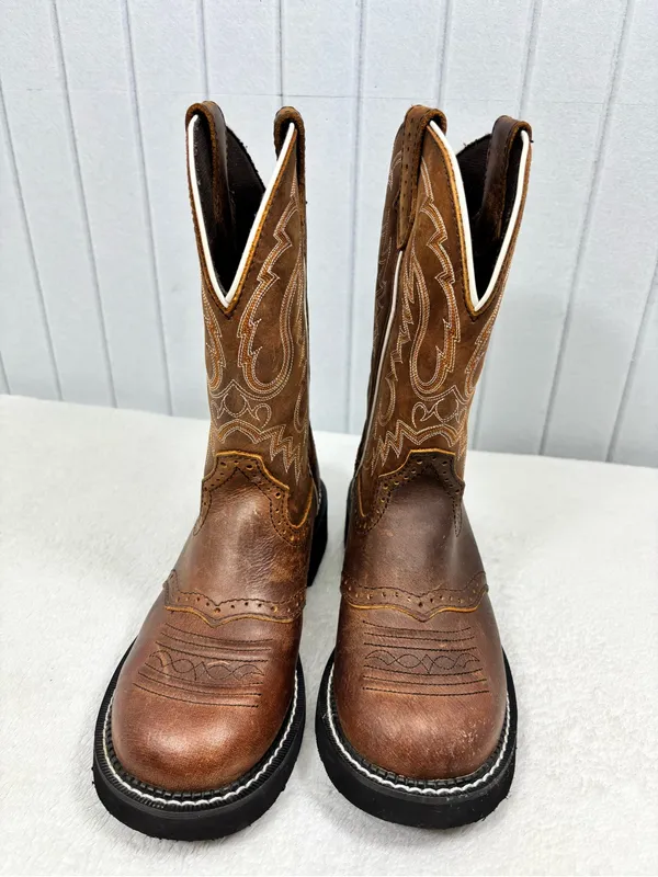 Justin Boots Gypsy Inji L9909 Women's 7B Cowgirl Boots Aged Bark Leather Boots - Image 2