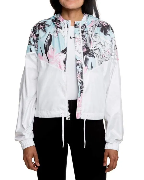 Nike Colorful Floral Cropped Windbreaker - Image 7