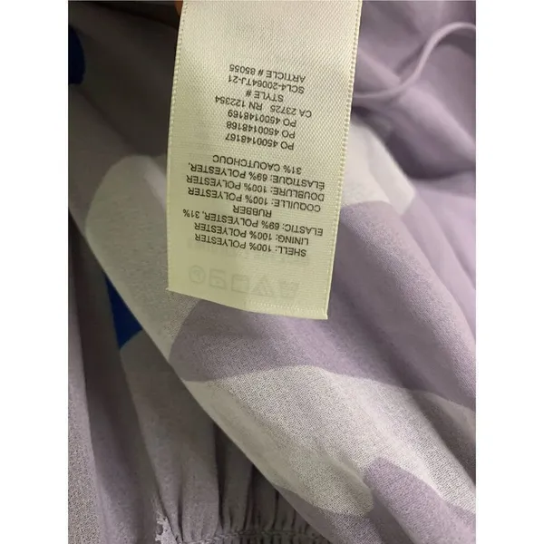 Aritzia Wilfred Castello Blouse Lavender Abstract Print Tie Neck Top Small NEW - Image 7