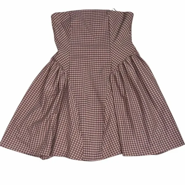 Zara Gingham Print Strapless Mini Dress(Size Small) - Image 6