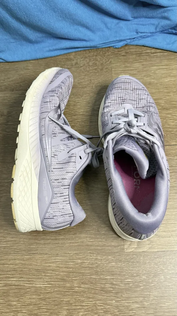 Saucony Womens Ride ISO Purple Gray Running Shoes Sneakers Size 9 - Image 4