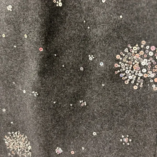 Loft Sequined Embellished Gray Mini Skirt Sz 12 NWT - Image 2
