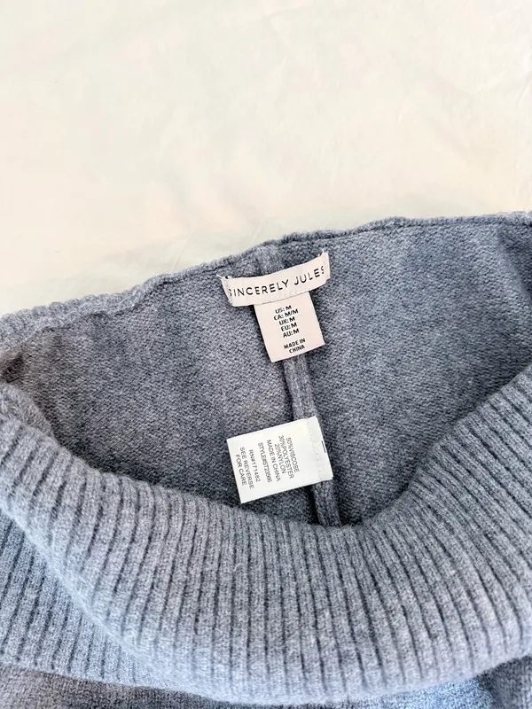 Sincerely Jules Blue Knit Fold Over Stretchy Pants - Image 3