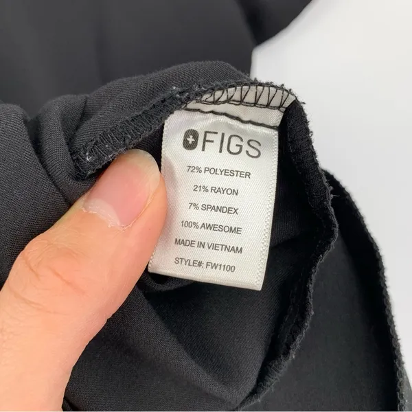 FIGS Casma Three Pocket Scrub Top Black S - Image 5