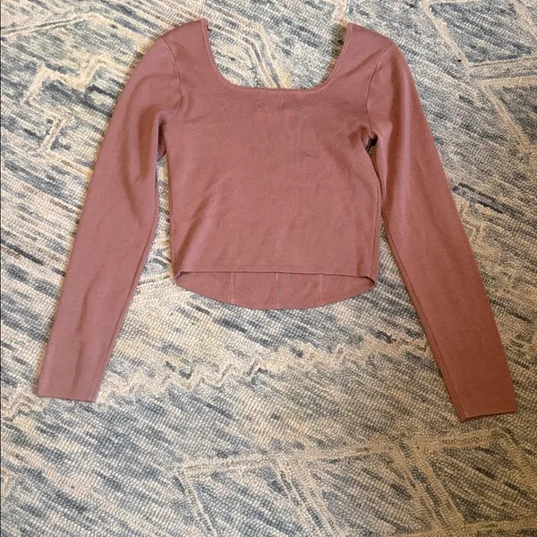 Pink Rose Square-Neck Corset Sweater Top Size Large - Image 6
