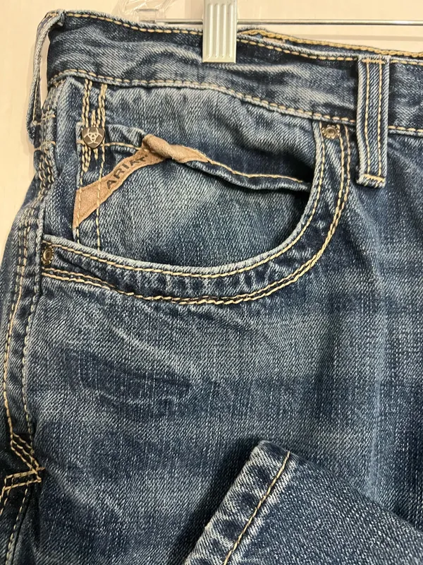 Ariat Straight M5 Men's Blue Jeans - Image 2