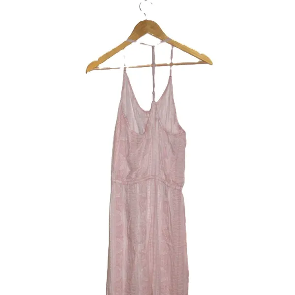 Roxy Maxi Dress Womens Small Pink Good T-Back Boho Tribal Print Button Front - Image 4