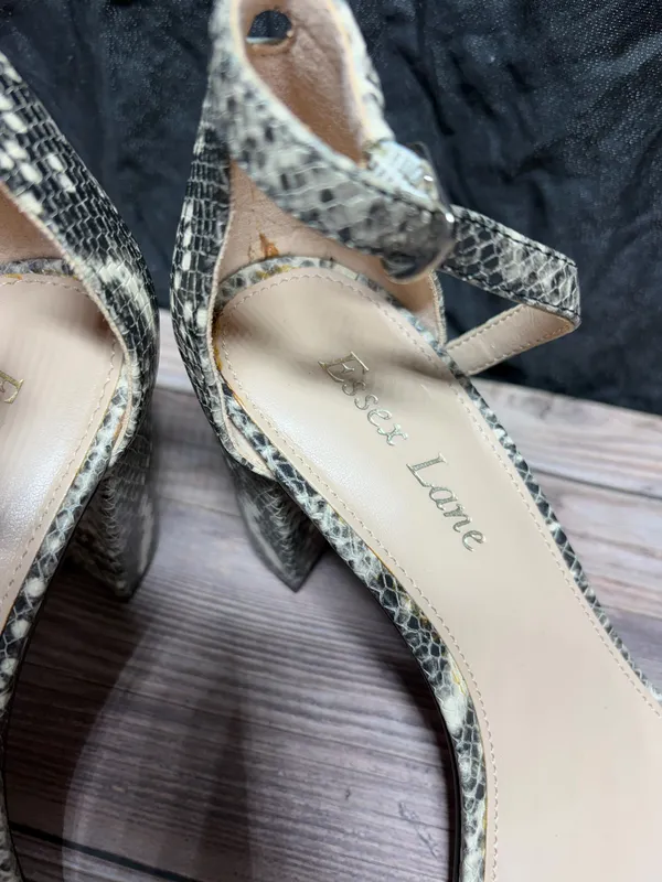 Essex Lane Leather Ankle Strap Snake Print Sandals US 6 - Image 2
