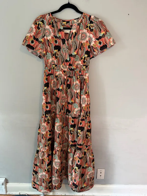 Anthropologie The Somerset Maxi Dress Pink Rose Floral XS NEW - Image 2