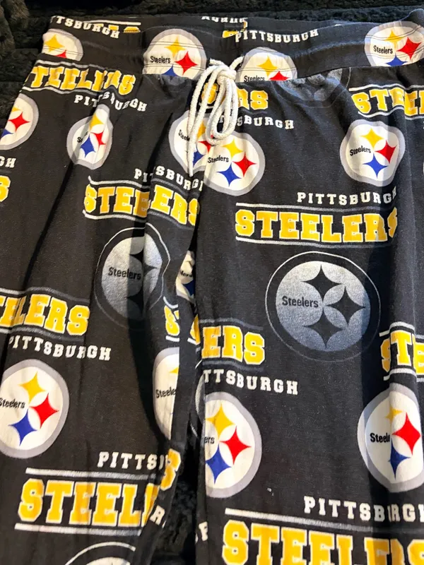 Pittsburgh Steelers Logo Lounge Pants - Black with Yellow Accents - Image 3