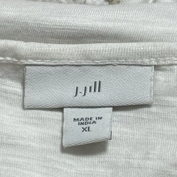 J. Jill White and Tan Embroidered Bohemian Milk‎ Maid Renaissance Blouse XL - Image 7
