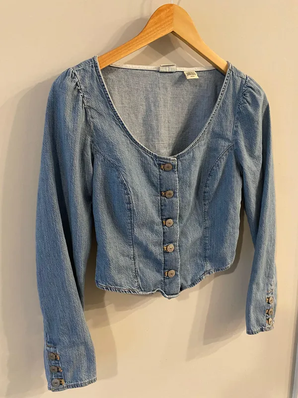 Levi's WOMEN'S DARYN CORSET LONG SLEEVE DENIM SHIRT - Image 6