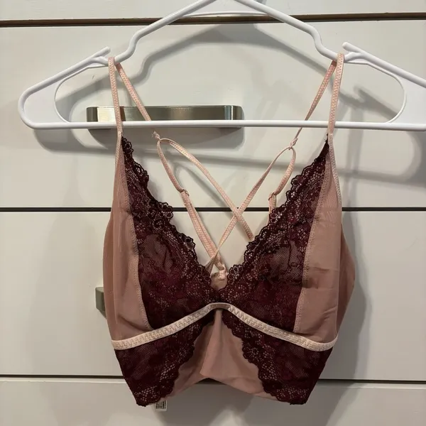 Free People Beautiful Berry Lace Bralette Bra - Image 3