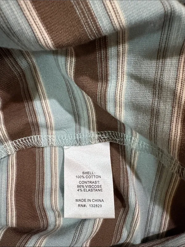 Lovers + Friends Rowan Rugby Top en Blue & Brown Stripe - Image 7