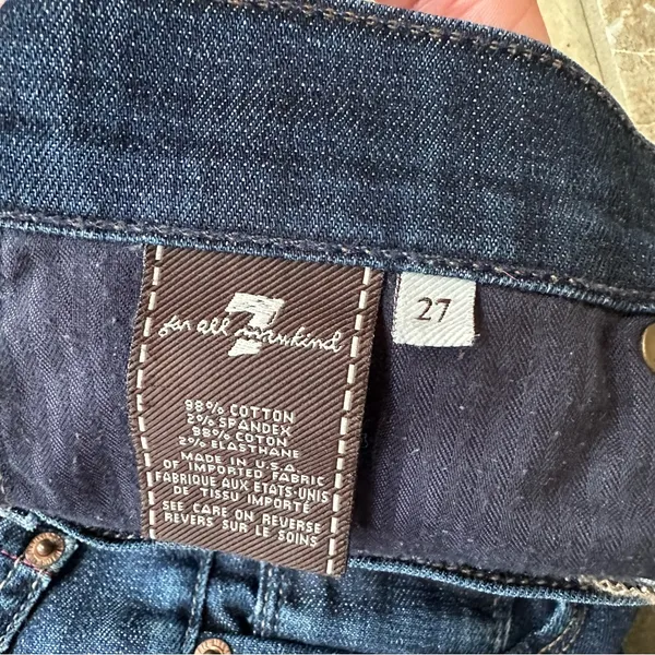 7 For All Mankind Straight Leg Jeans Low Rise Women's Size 27 USA - Image 8