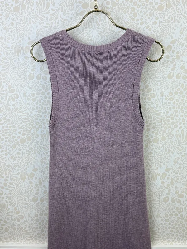 Free People Beach Purple Cotton Slit Sleeveless Ribbed Maxi Dress - Size - XS - Image 7