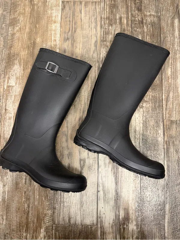 Kamik Black Tall Waterproof Rain Boot with Side Buckle Size 7 - Image 11