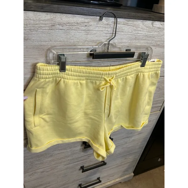 Victoria's Secret PINK Ivy Fleece Rolled Hem Shorts Yellow XL NWT - Image 3