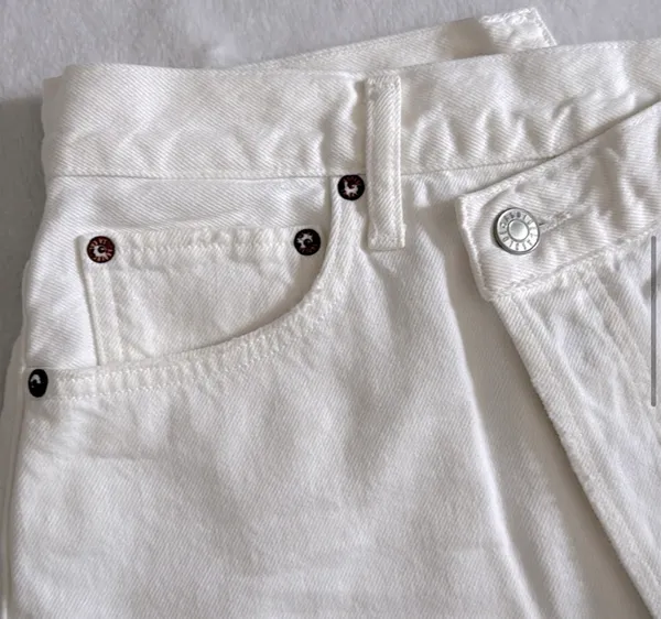 Agolde White Criss Cross Jean Shorts - Image 3
