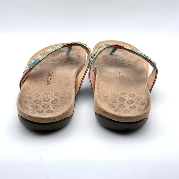 Vionic Lucia Flip Flop Women Size 11 Multicolor Snakeskin Rhinestone Orthotic - Image 9
