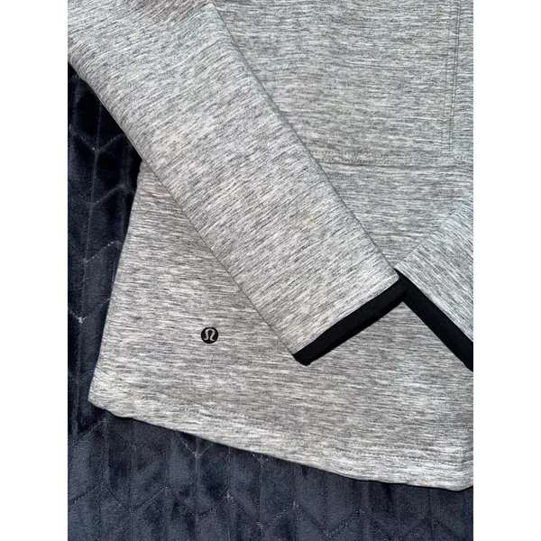 Lululemon Women's Stratum Hoodie Heathered Space Dyed Grey Full Zip Sz 6 - Image 4