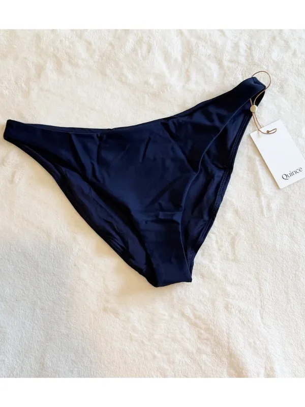NWT Quince Italian Low-Rise Bikini Bottom in Deep Navy - Size: Medium - Image 2