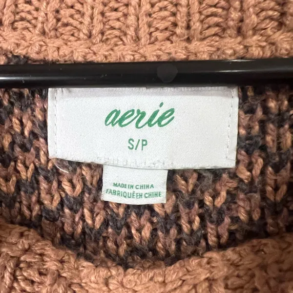 Aerie Brown and Black Knit Sweater - Image 3