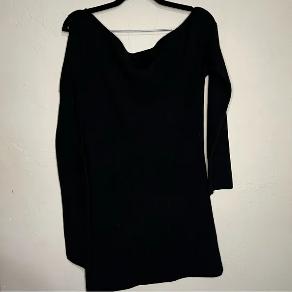 Tobi Olivia One Side Sleeve‎ Black Off Shoulder Ribbed Sweater Mini Dress - Image 10