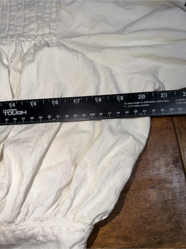 Cleobella Ivory Crop Top Balloon Sleeve Pintucked Cottagecore Prairie‎ Sz XS - Image 6