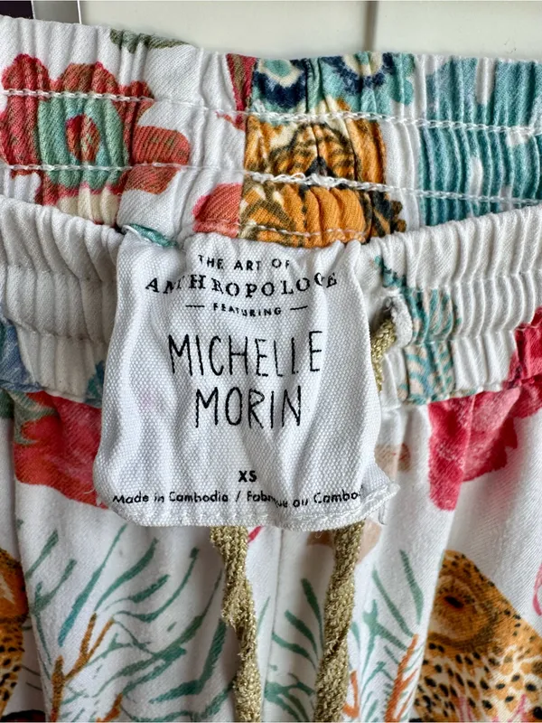 Anthropologie Michelle Morin Animalia Safari Wide Leg Sleep Pants Multicolor XS - Image 6